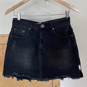 OneTeaspoon Black Denim Mini Skirt